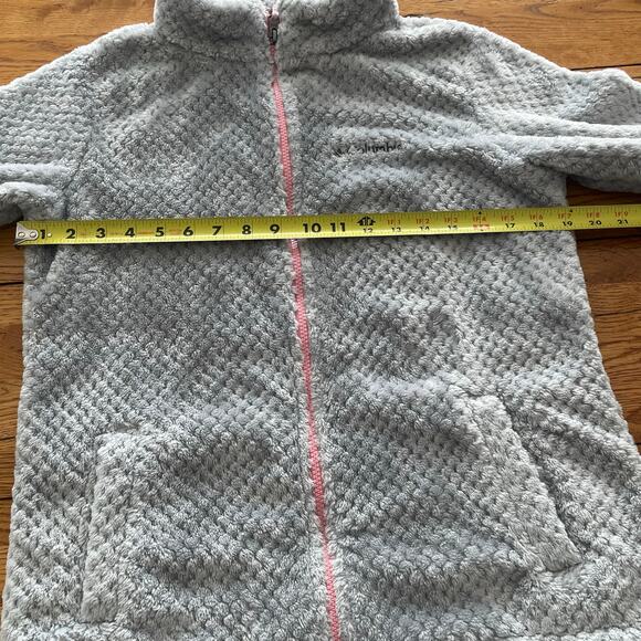 Columbia Girls FireSide Sherpa Jacket Grey Sz XL 18-20 Full-Zip Soft Feel - Picture 6 of 12